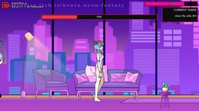 Cute Anime Chick Seduces in Neon Fantasy for Erotic Fun