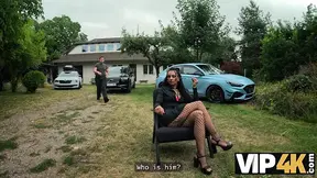 Seductive debt collector meets a hot brown-haired for an