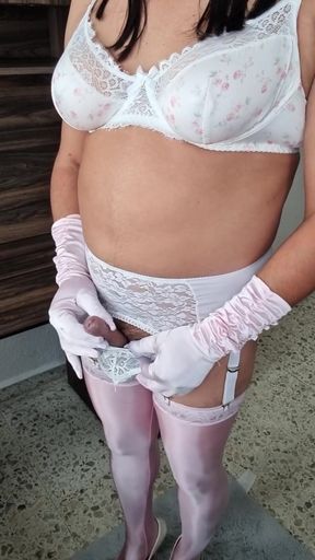 I Feel Sexy in Another One of My Floral Lingerie Sets, and Sexy Heels
