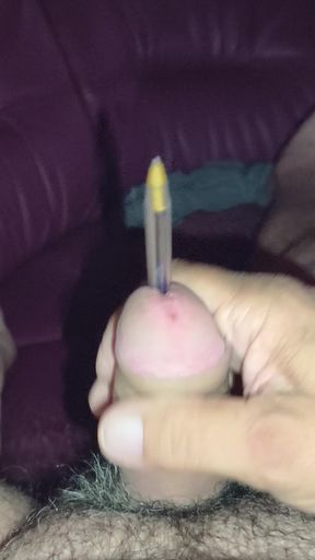 Masturbation with pen