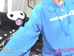 Horny Asian Transsexual Strokes Big Penis to Explosive Cumshot on Cam! - sexcamts.com