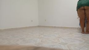 Chubby neighbor cleaning in the new apartment (part 2)
