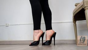 (563) Shoe Collection: Shoeplay and Walking in Domina Mules - Dame Olga (1440p)