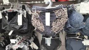 Diaper Girl gets wet in Pull Up while shopping outside