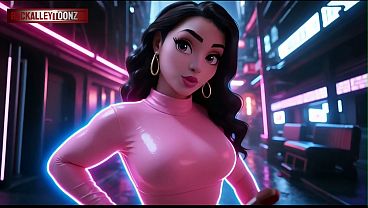 Curvy 3D babe sings seductively in SFW AI music video