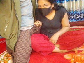 Sexy Desi Bhabhi with Dewar Romantic Fucking Blowjob