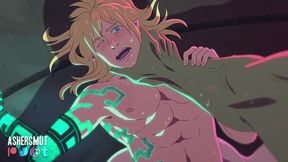 Link gets impaled by Ganon's demon sword in raw gay anime yaoi