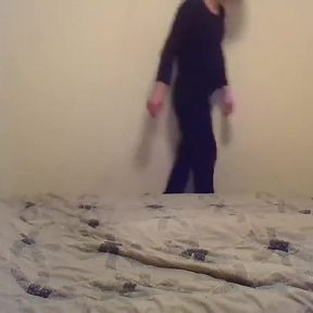 Clothed Transgirl Hoping You a Good Nite &amp; Making a Guest Bed for You (sfw)