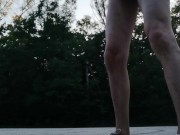 Risky wank on the road