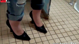 Asian Teen's Jeans Get Soaked With Golden Leak - Shameful Panties Fetish