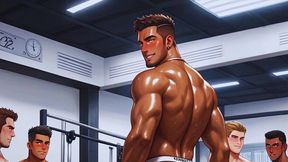 young fighting team holds insane gay orgy at the gym.