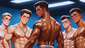young fighting team holds insane gay orgy at the gym.
