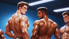 young fighting team holds insane gay orgy at the gym.