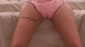 Wetting and Masturbating a diaper