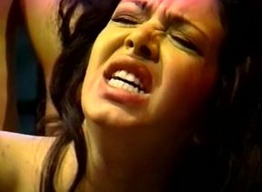 High heeled babe with big tits gets her ass drilled and face covered with jizz