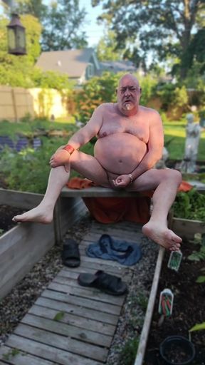 Enjoying My Backyard - Naked!