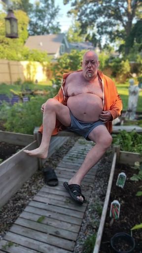 Enjoying My Backyard - Naked!
