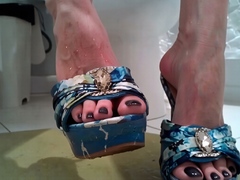 Long Black Toenails and High Heels