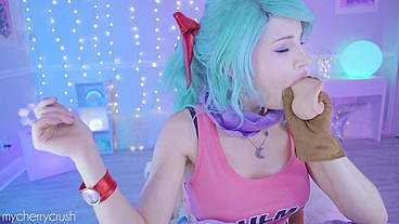 Cherrycrush - Horny Bulma from Dragon Ball Trains ANAL and Rides a big Cock 🔥