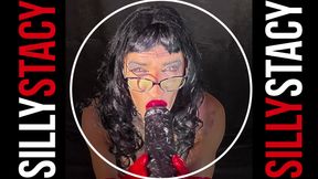 Dirty Sissy suck black dildo