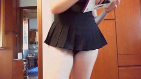 sexy milf wears mini skirt and diaper