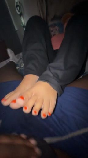 Latina footjob