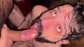 two hung males taking turns on my hole at the porn booth