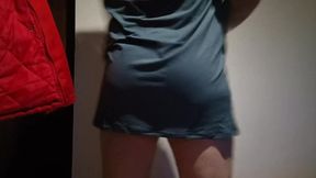 Trans Sissy Fat Dick Gushes in Ripped Pantyhose Upskirt Destroy