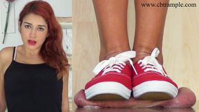 Ball grinding, Cock crushing, Ruined Orgasm under Lara's Keds - Part 2 of 2 (HD)