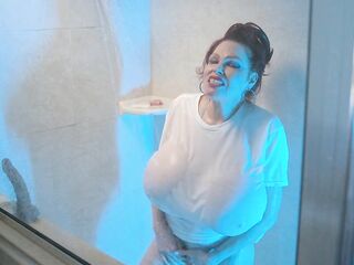 mother I'd like to fuck with GIANT MELONS in the Shower
