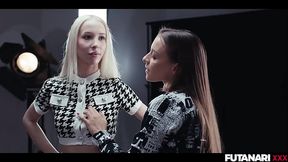 Magic Camera Freezes Time - Sexy Transgender with HUGE Cock Facefucking Teenager Blonde