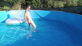 Wet Summer Ride. Handjob in the Pool