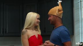 Twistys - Festive blonde teen Elsa Jean eats cock for Thanksgiving