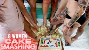 8 Women Cake Smashing 4k
