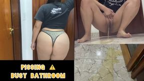 Pissing! Busy bathroom