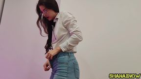 Pissing in Tight Blue Jeans Soaked Panties Wetting Pants