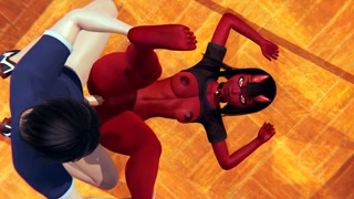 horned Meru the succubus handjob on the desk