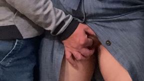 Horny Step Stepdaddy Fingering Juicy Pussy in Public