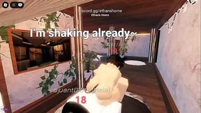 Femboy getting fucked in roblox condo by white cock