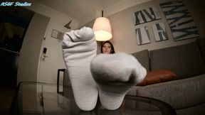 FOOT VIRGIN! New Asian Princess SWEATY sock soles! Pt 2 - MOVV