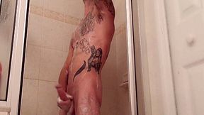 Tattoo Studs Shower Jerkoff