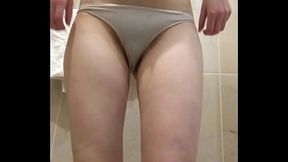 COMPILATION Slender student Changes panty liner for maxi pad close-up during her period - 2 videos