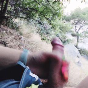 Very risky fucking in the forest with cute sea views 4K