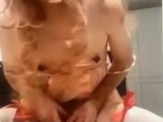 Sissy Alicia sissygasms in her cage