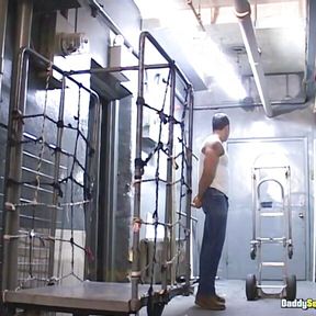 Naughty Hunk Enjoys Wanking Alone In His Workplace