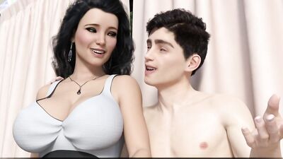 3D sex cartoon shows brunette MILF getting fucked by a stepson