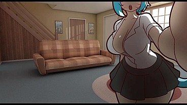 Nicole Risky Job - Gallery Show [Hentai game PornPlay ] Ep.8 hot MILF playing with dildos in the living room in front of a cam