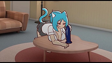 Nicole Risky Job - Gallery Show [Hentai game PornPlay ] Ep.8 hot MILF playing with dildos in the living room in front of a cam