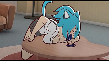 Nicole Risky Job - Gallery Show [Hentai game PornPlay ] Ep.8 hot MILF playing with dildos in the living room in front of a cam