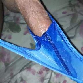 Cum in my blue thong